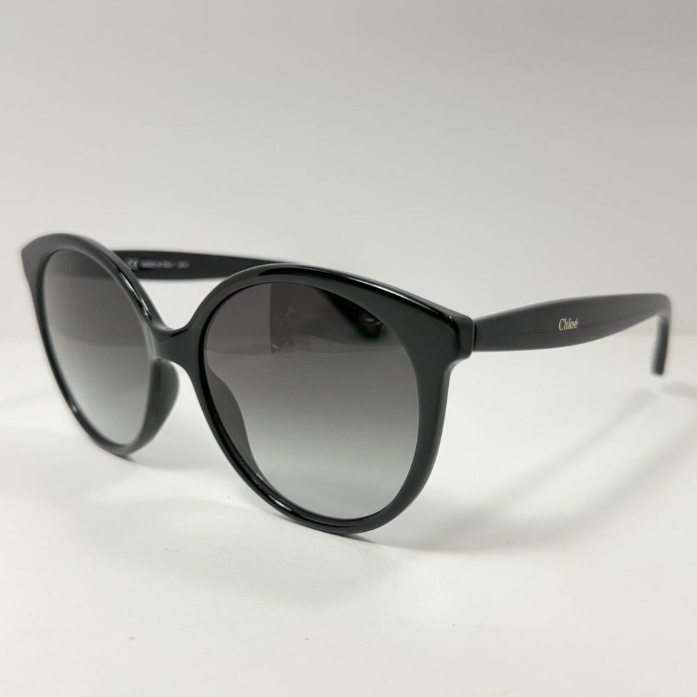 Chloé CE765S Sunglasses Women's Shiney Black Grey Gradient Oversized Round